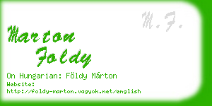 marton foldy business card